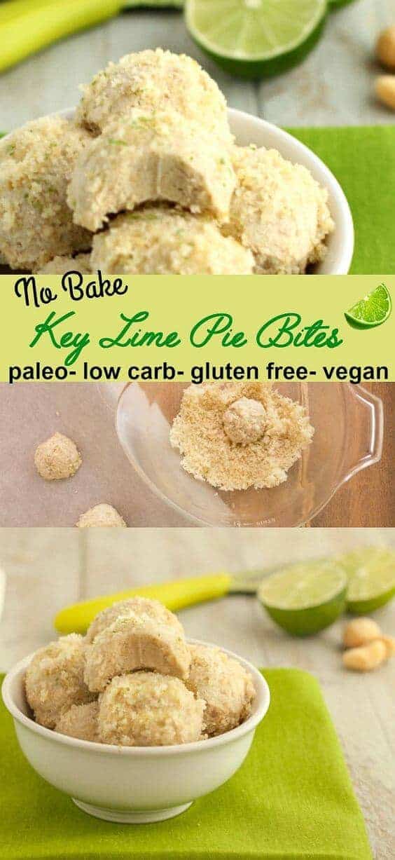 No Bake Paleo Low Carb Gluten Free Vegan Key Lime Pie Bites by Beauty and the Foodie