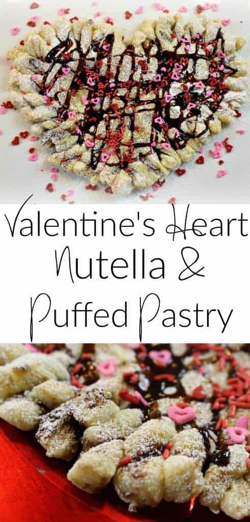 Valentine's Day Heart Nutella Puff Pastry - easy to make dessert and treat!