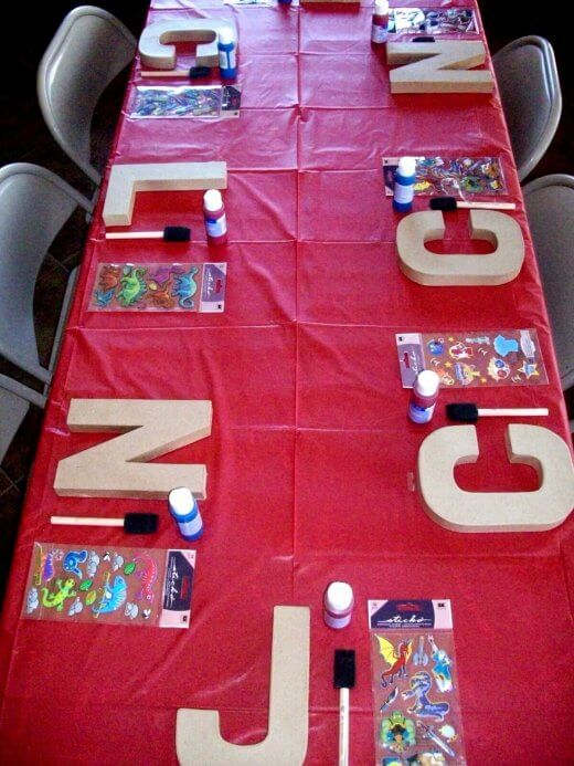 DIY Party idea! Have each child create their own customized monogram letter from Poca Cosa - Creating your own birthday parties at home has never been easier. These DIY Birthday Party Ideas are awesome! 