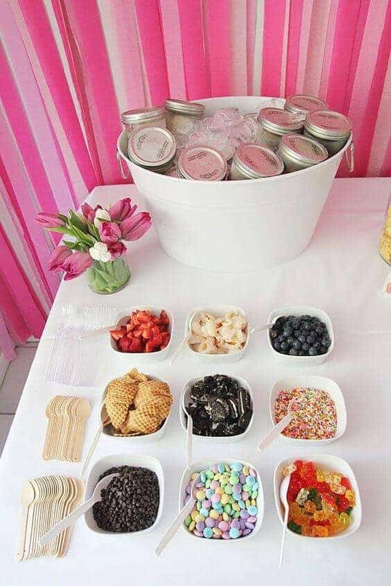 DIY ice cream sundae bar from Pop Sugar - These DIY Birthday Party Ideas are awesome!