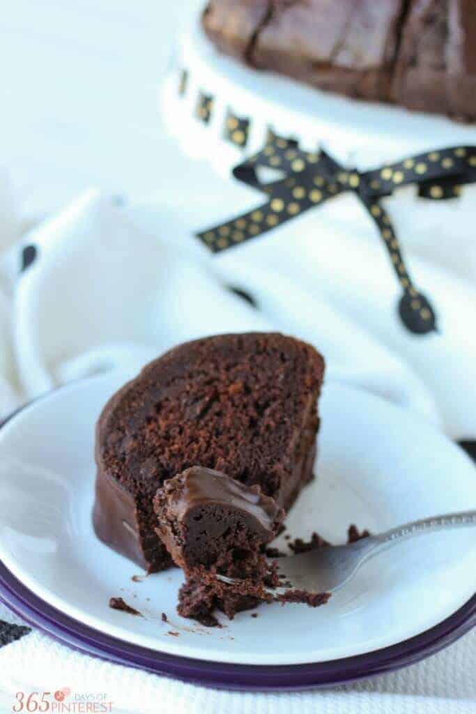 This Chocolate Bundt Cake is rich but not cloyingly sweet, moist but not soggy, and frosted with a gleaming chocolate ganache that makes it beautiful to look at before eating.