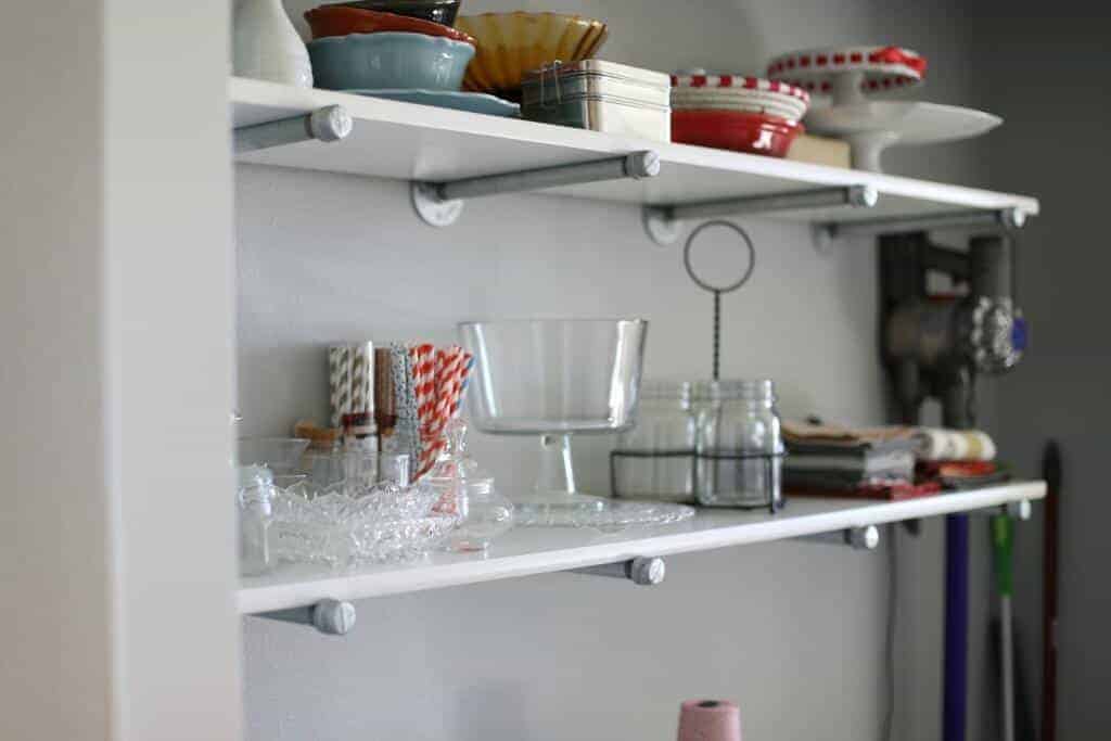 DIY Butler's Pantry Galvanized Piping Shelves by The Taylor House | 12 Chic Industrial Decor ideas for the Home