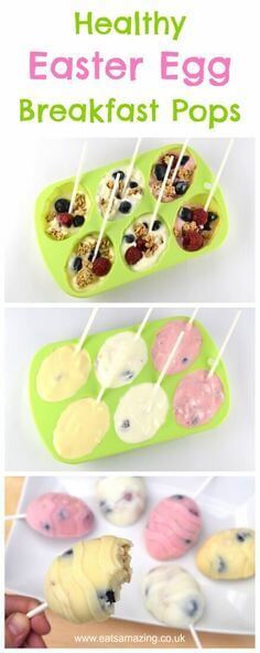 Easter Egg Breakfast Popsicles made with yogurt from Eats Amazing