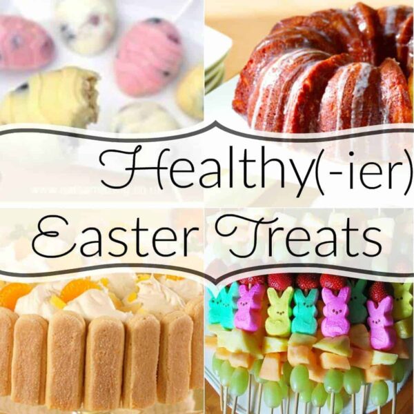 Collage image of healthy Easter treats