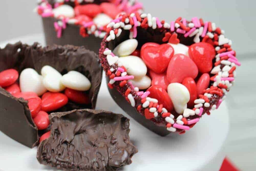 Valentine's Day chocolate heart bowl