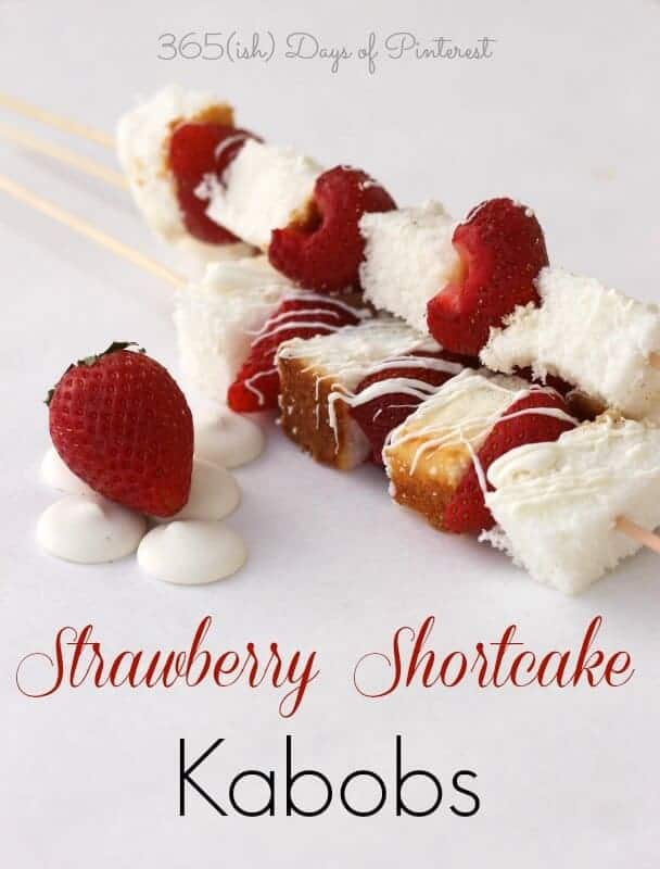 Strawberry shortcake kabobs