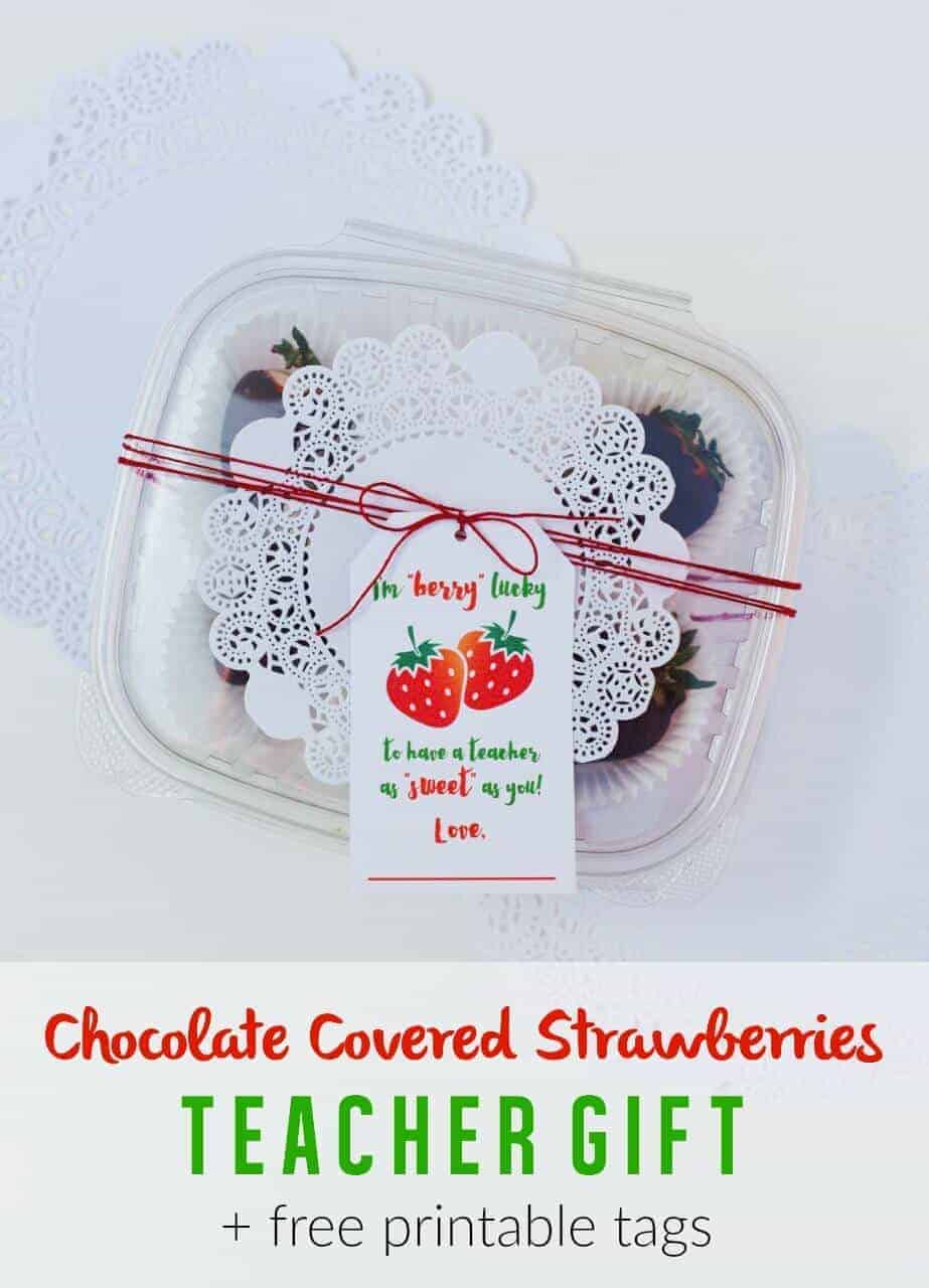 Chocolate Covered Strawberries Teacher Appreciation Gift Idea by Skip to my Lou | Teacher Appreciation Gift Ideas that Rule! 