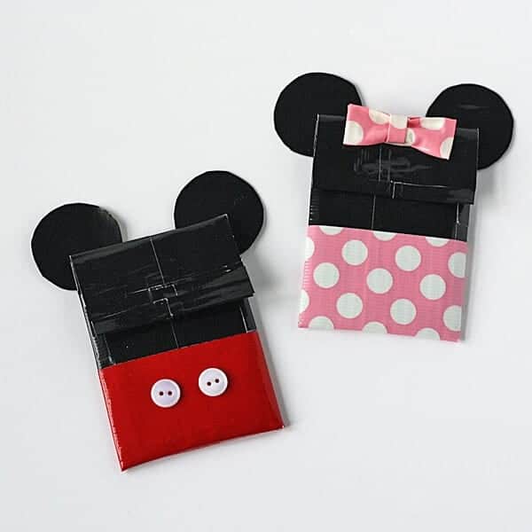 Duct Tape Mickey and Minnie Gift Card Holders by Crafts by Amanda | Mickey Mouse Ideas you are going to love! 