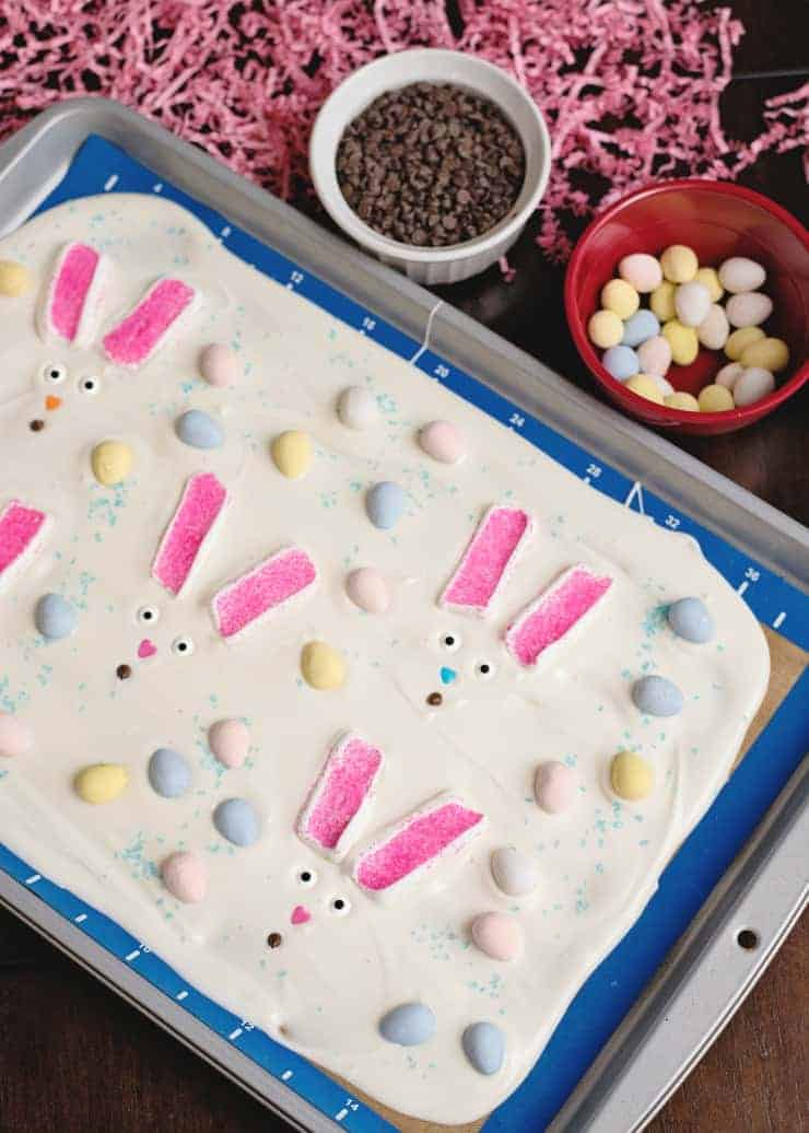 Easter Bunny Bark - Let the candy and chocolate set