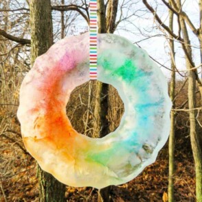 colored ice art - great for a winter activity