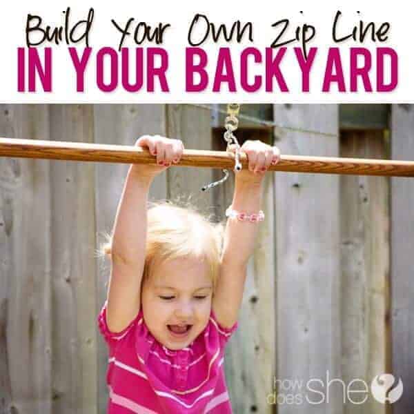 Build Your Own Zipline in Your Backyard by How Does She | Budget Backyard Project Ideas
