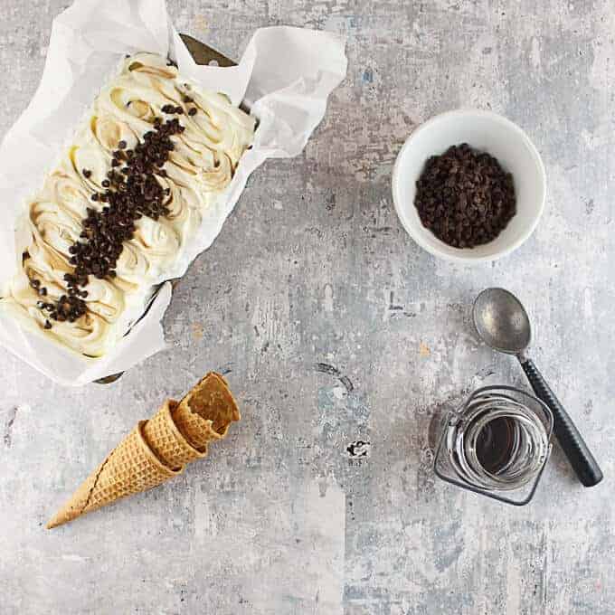 This easy, no-churn chocolate chip pancake ice cream is a sweet twist on a breakfast favorite. In this decadent dessert, smooth vanilla ice cream with buttery undertones gives way to a sweet maple syrup swirl and crisp semi-sweet chocolate chips. It's the perfect way to make your day sweet!