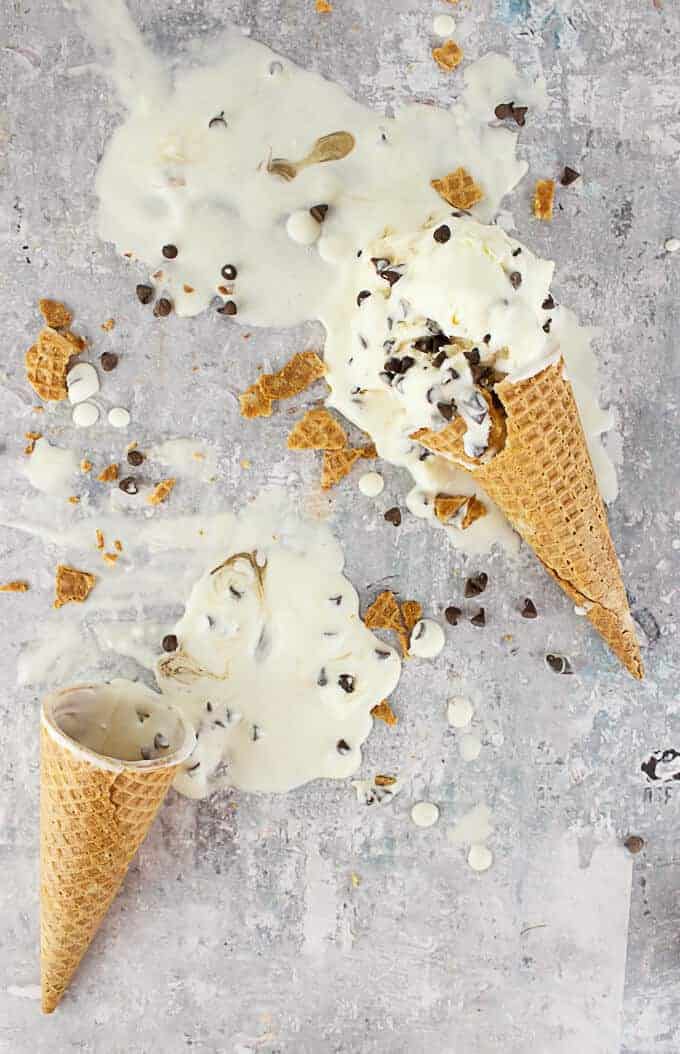This easy, no-churn chocolate chip pancake ice cream is a sweet twist on a breakfast favorite. In this decadent dessert, smooth vanilla ice cream with buttery undertones gives way to a sweet maple syrup swirl and crisp semi-sweet chocolate chips. It's the perfect way to make your day sweet!