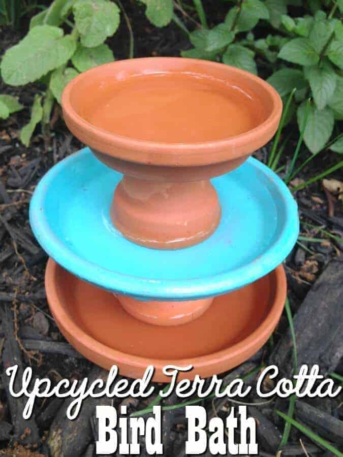 DIY Upcycled Bird Bath by Six Dolalr Family | Garage Sale Makeovers that Wow! 