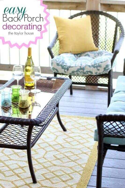 Easy Back Porch Decorating Ideas by The Taylor House | Budget Backyard Project Ideas