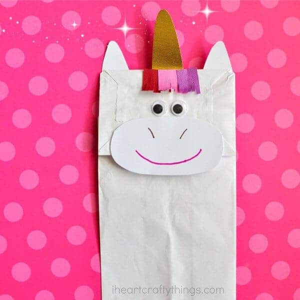 Paper Bag Unicorn Craft by I Heart Crafty Things