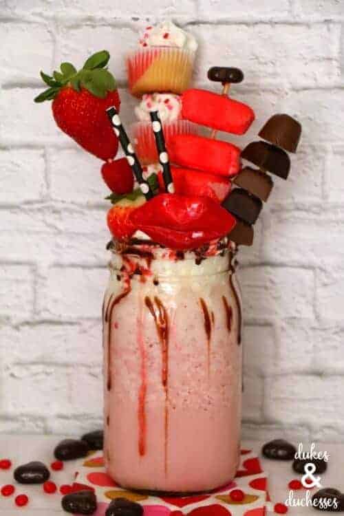 Strawberry and Chocolate Valentine's Day Freakshake by Dukes and Duchesses | 10 Fabulous Freakshakes