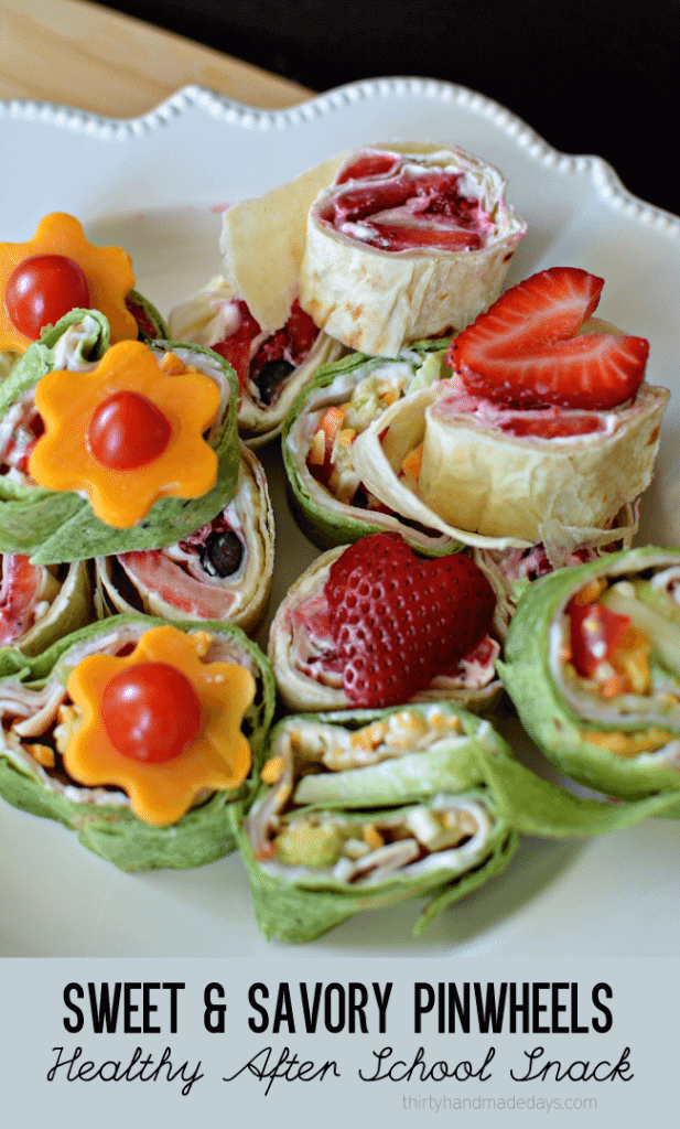 Sweet and Savory Pinwheels by Thirty Handmade Days | Fun and Healthy Kids Snack Ideas