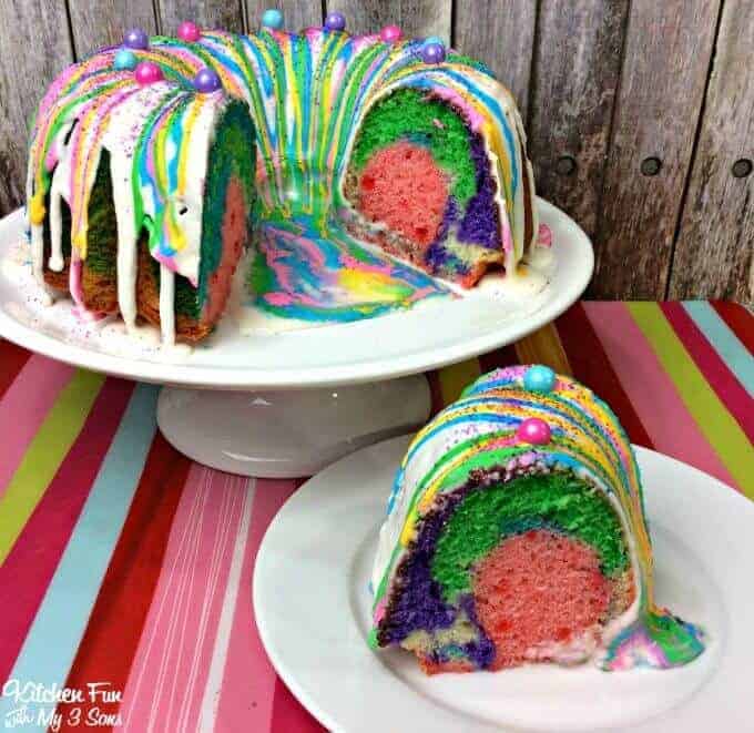 Unicorn Poop Bundt Cake by Kitchen Fun with My Three Sons | Whimsical DIY Unicorn Ideas