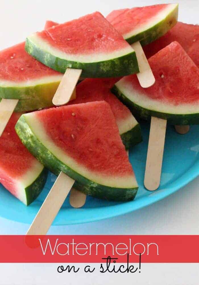 Watermelon on a Stick by Somewhat Simple | Fun and Healthy Kids Snack Ideas