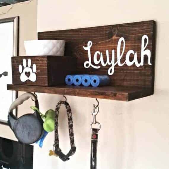 Customized dog treat and leash holder