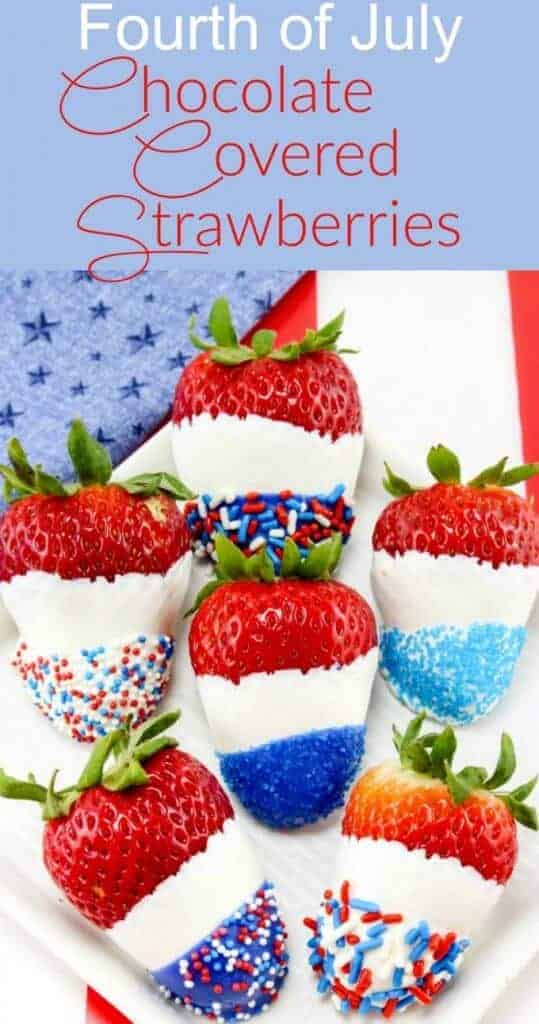 Fourth of July, Memorial Day and Labor Day - these Red, White and Blue Chocolate Covered Strawberries will be the perfect way to celebrate these patriotic holiday's!