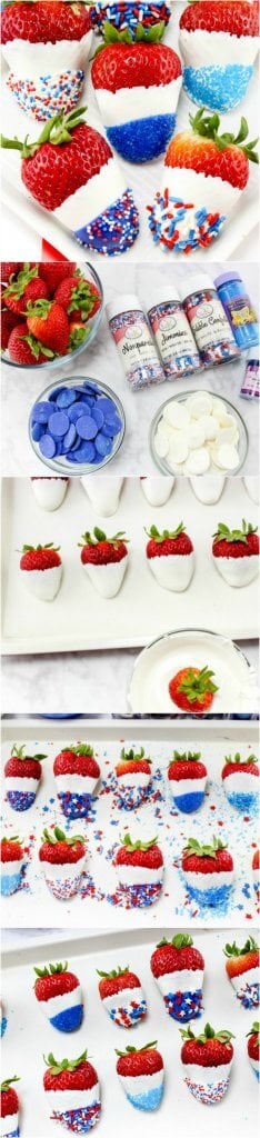 How to make Red White and Blue Chocolate Covered Strawberries