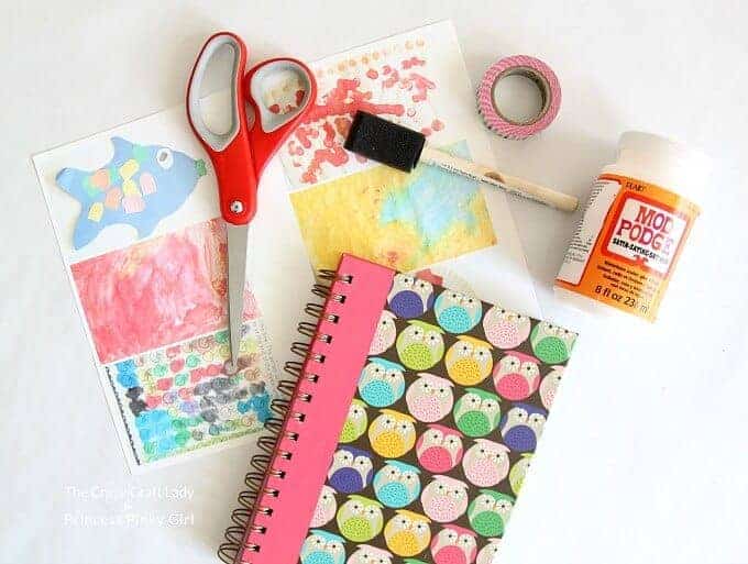 Materials needed to make a DIY Kids Artwork Notebook Cover - Such a great gift for Mother's Day or for a grandparent