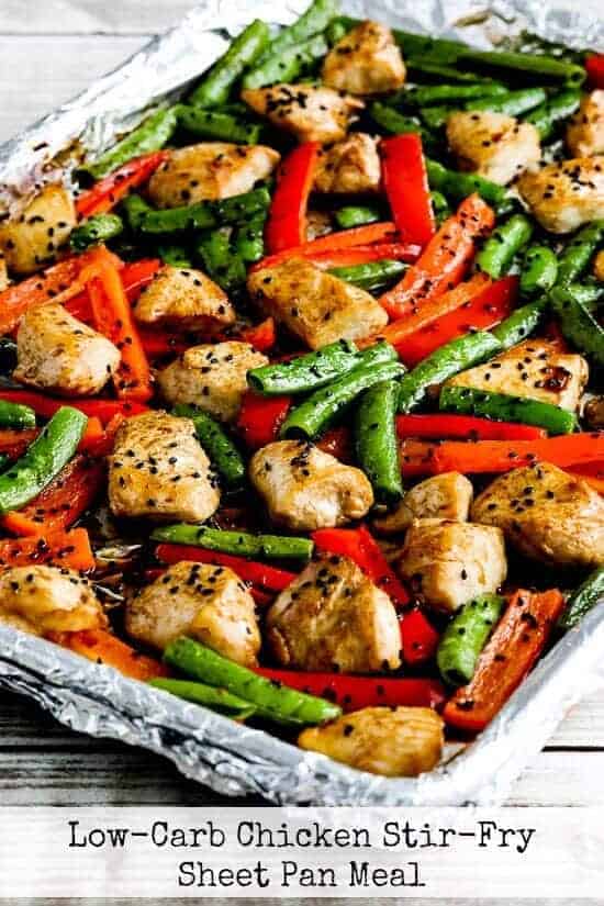 Low Carb Chicken Stir Fry Sheet Pan Meal by Kalyns Kitchen| Easy Sheet Pan Dinner Ideas that Make Dinner Easy and Delicious!