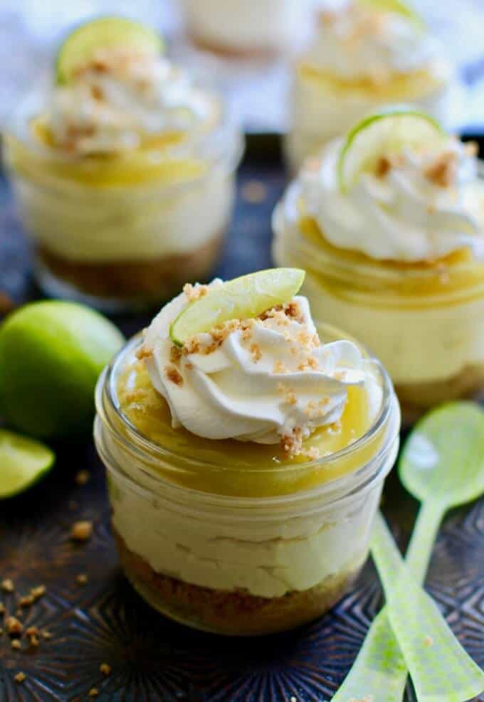 These individual Easy No Bake Mini Key Lime Cheesecakes are perfectly fresh with a side of tart and are ready in under 30 minutes!