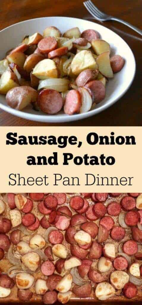 Sausage Onion Potato Sheet Pan Dinner by Wonder Woman Wannabee
