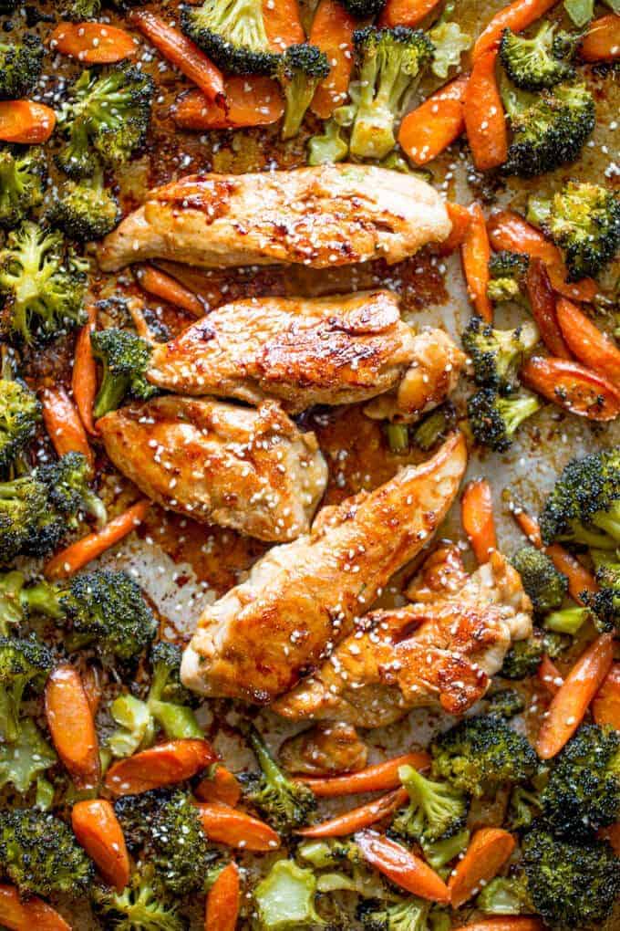 Sheet Pan Korean Chicken and Vegetables by Dinner Then Dessert | Easy Sheet Pan Dinner Ideas that Make Dinner Easy and Delicious! 