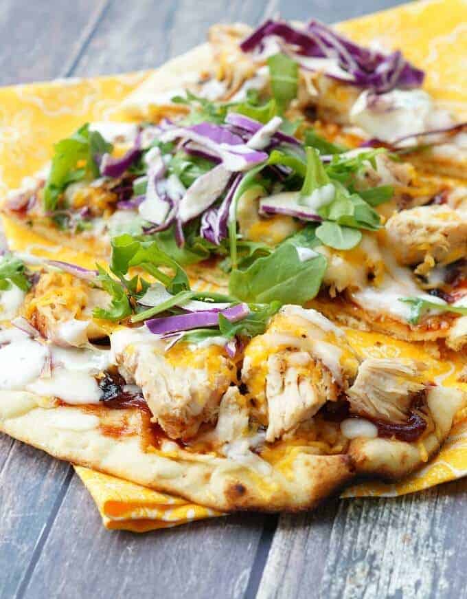 Grilled BBQ Chicken Flatbread