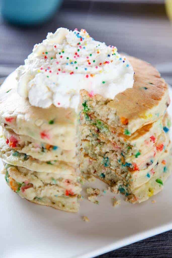 Cake Batter Funfetti Pancakes by Baking Beauty | These are the best cake mix recipes on Pinterest! They are all so quick, so easy and so delicious! 