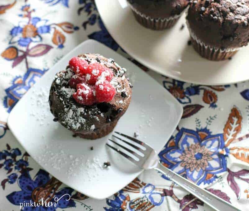 chocolate raspberry breakfast muffins 