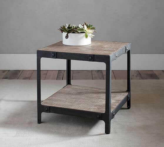 Clint Reclaimed Wood Side Table via Pottery Barn | Farmhouse Decor Ideas for the Fixer Upper Look