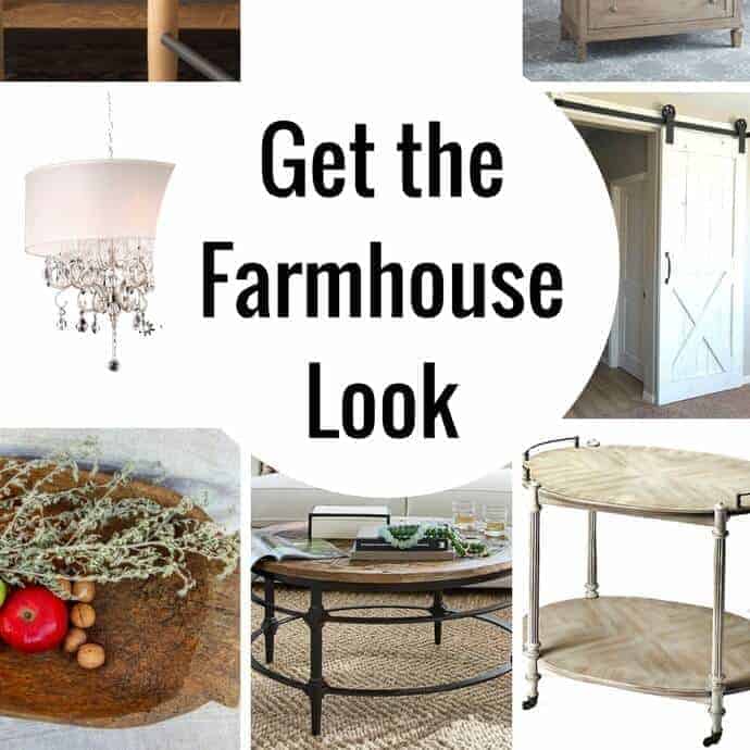 A Pinterest image with farmhouse side tables