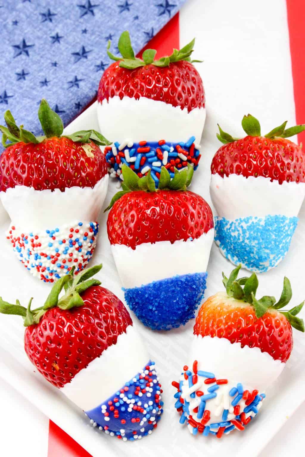 Red, White & Blue Chocolate Covered Strawberries