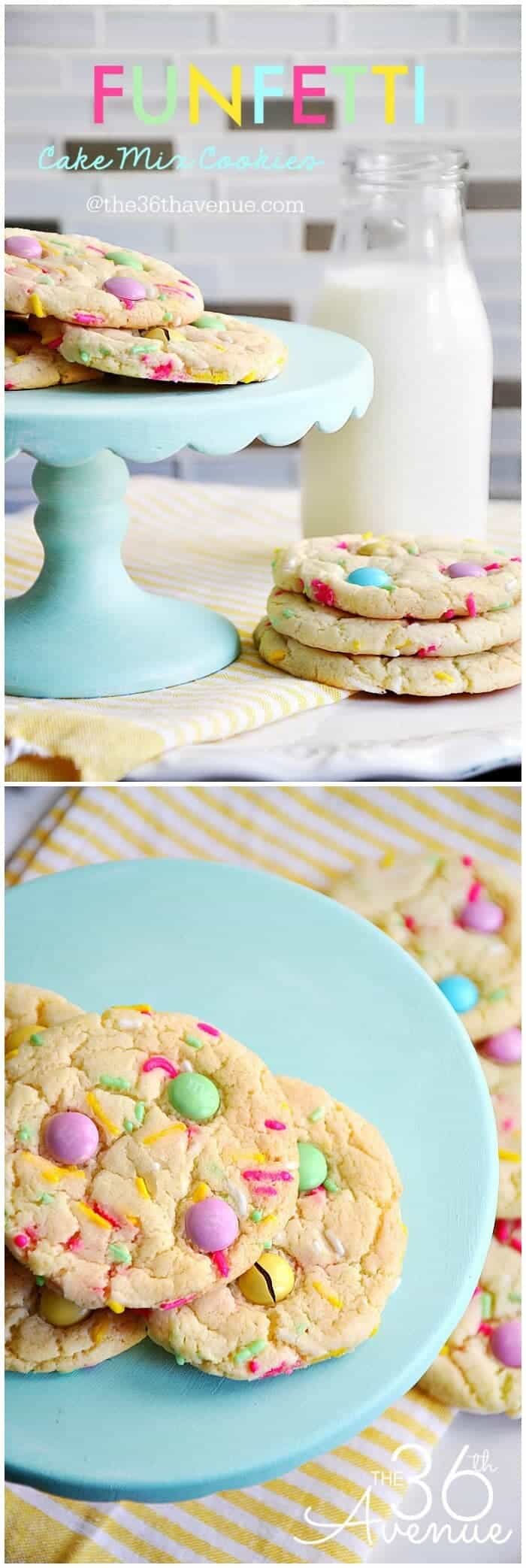 Funfetti Cake Mix Cookies by The 36th Avenue | The best cake mix hacks and recipes on Pinterest! They are all so quick, so easy and so delicious! 