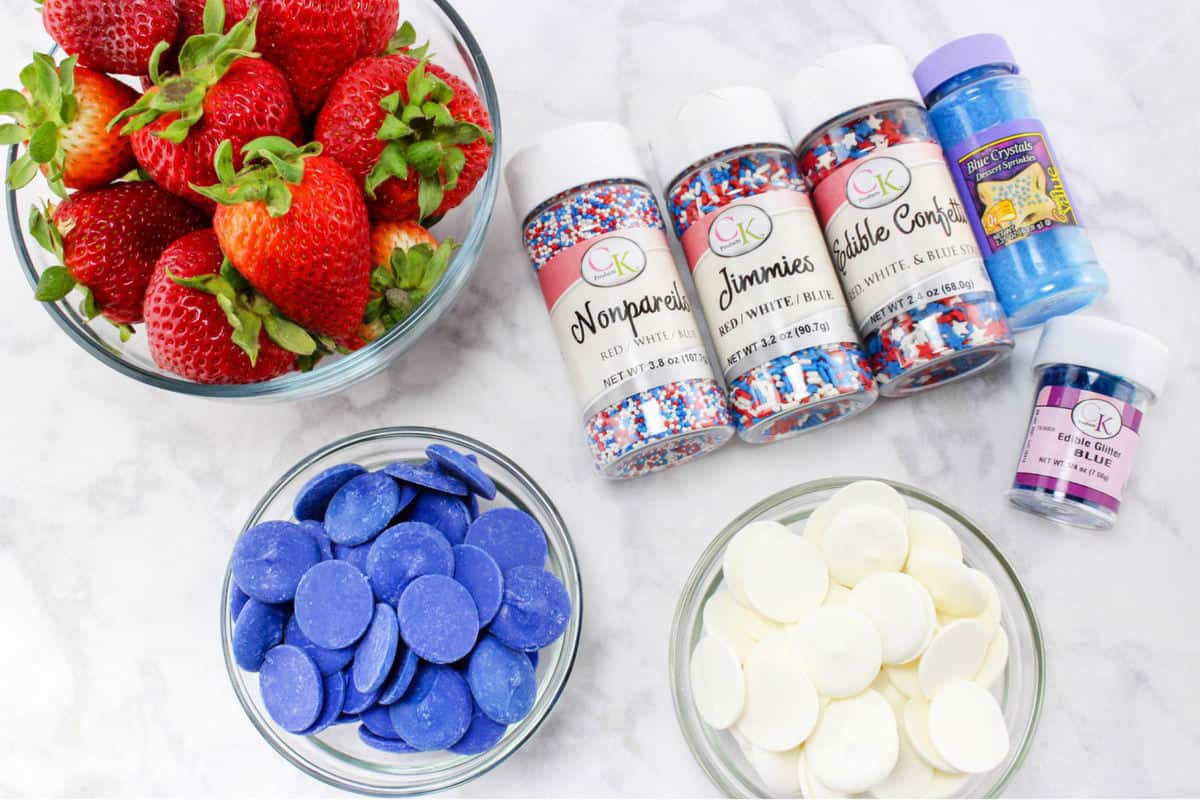 ingredients for 4th of July strawberries