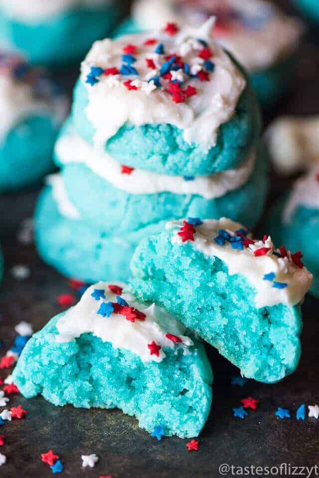 Patriotic Cake Mix Cookies by Taste of Lizzy T | These are the best cake mix hacks! They are all so quick, so easy and so delicious! 