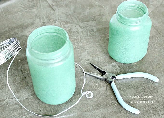 Spray paint mason jars