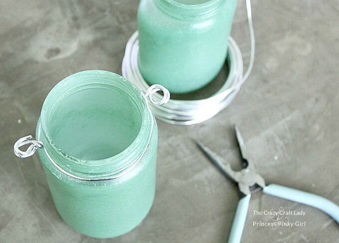 wrap wires around mason jars