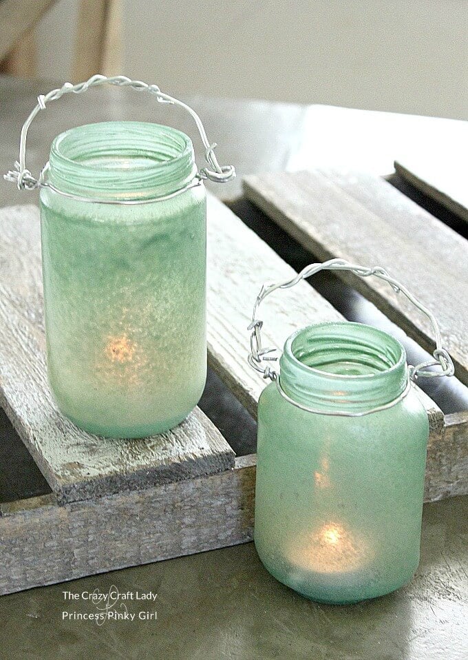 Mason Jar Candle Lantern Sea Glass Peace Sign Home Living Home Decor Kromasol Com