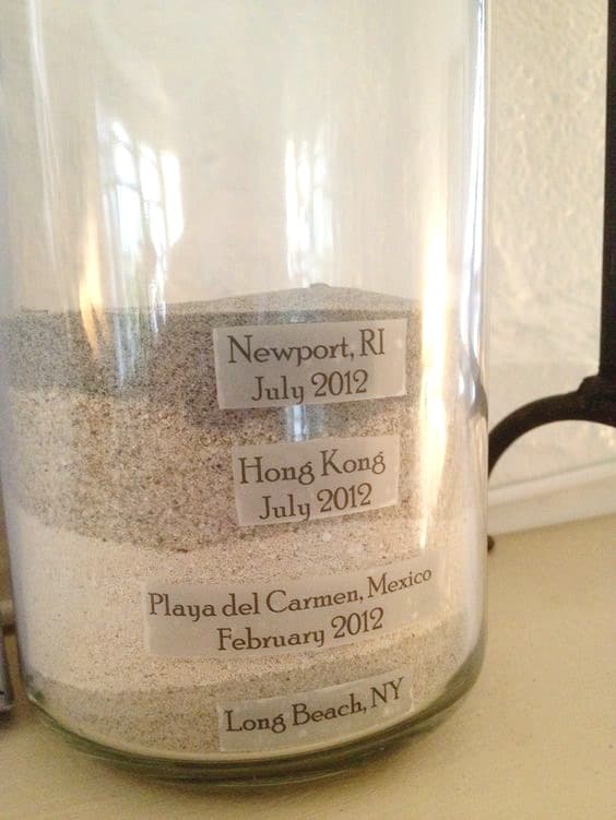 Collect sand from all of your vacations and create a Beach Sand Memory Jar