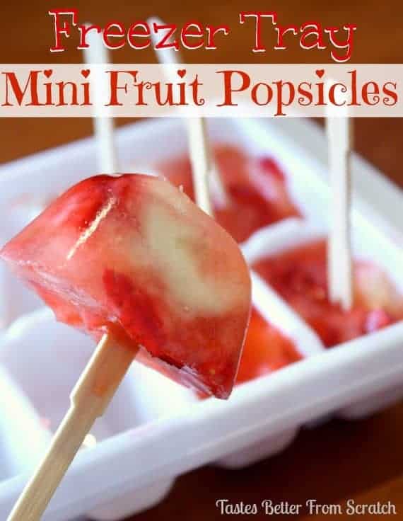 Freezer Tray Mini Fruit Popsicles by Tastes Better from Scratch | The Coolest Ice Cube Tray Hacks Around. Those plastic trays can be used to make so much more than just ice! 