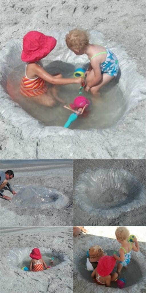 Make your own Beach Kiddie Pool from In Lieu of Preschool and other amazing BEACH HACK and TIPS