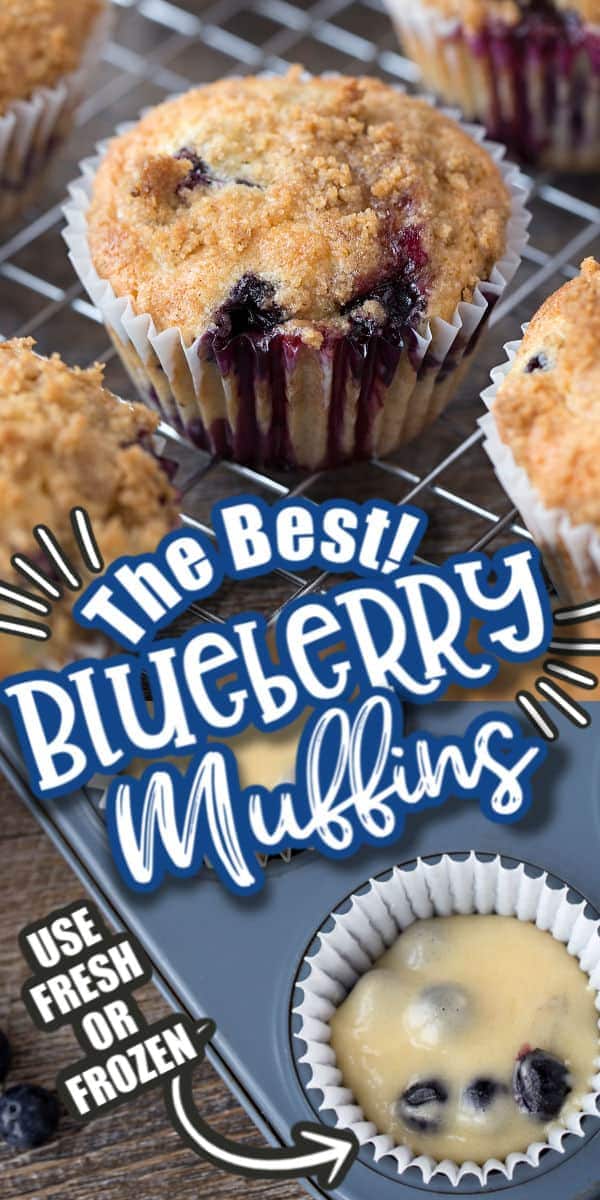 Pinterest Image for Blueberry muffins