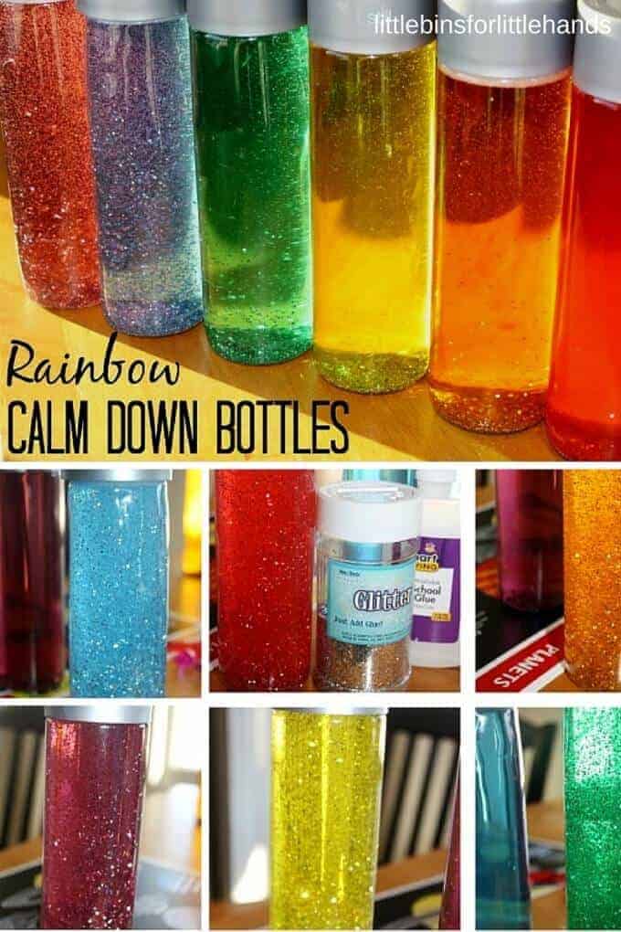 Rainbow Glitter Bottles by Little Bins for Little Hands