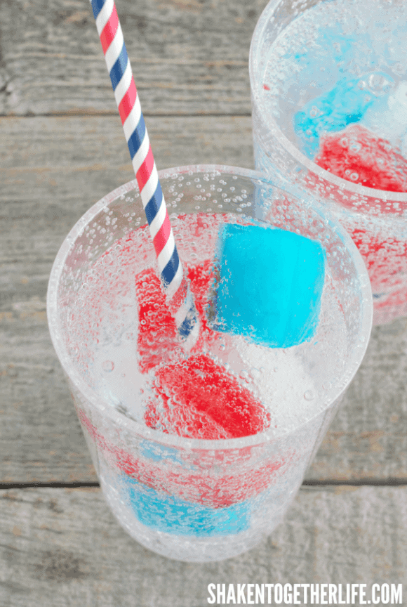 Red White and Blue Jello Ice Cubes from Shaken Together Life